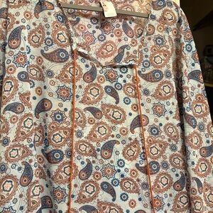 Cupshe Paisley Print Swim Coverup in Blue and Orange